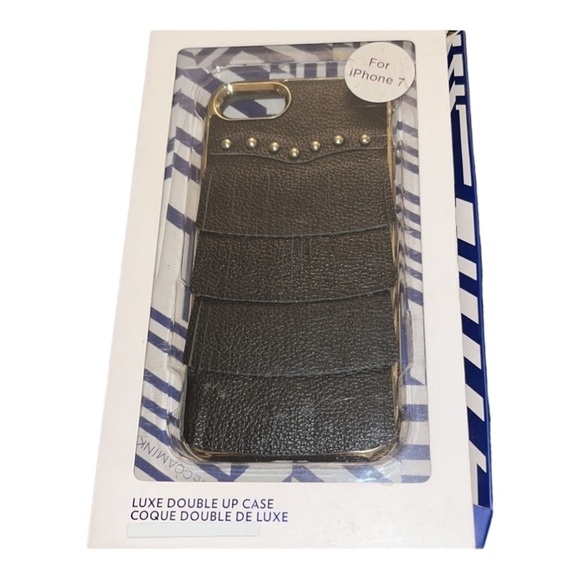 Rebecca Minkoff black fringe IPhone 7 w/ gold detail fits 6,& 8 as well - Picture 3 of 9